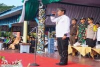 Upacara Hari Amal Bhakti Kementerian Agama (Kemenag) ke 79 Tahun 2025 dipimpin Gubernur Kalimantan Utara, H. Zainal Arifin Paliwang,  di Lapangan Agathis, Tanjung Selor