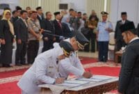 Pelantikan disaksikan jajaran Forkopimda Kaltim dan Forkopimda Berau, Ketua DPRD Berau beserta Anggota DPRD Berau, OPD pemkab dan Pemprov Kaltim, Selasa 15 April 2025