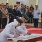 Pelantikan disaksikan jajaran Forkopimda Kaltim dan Forkopimda Berau, Ketua DPRD Berau beserta Anggota DPRD Berau, OPD pemkab dan Pemprov Kaltim, Selasa 15 April 2025