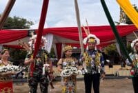 Festival Budaya Dayak Kenyah Desa Pampang di Lamin Pemung Tawai, Kelurahan Budaya Pampang, Kota Samarinda, Kamis (19/6/2025)