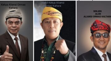 Ketua, Wakil Ketua, dan Sekjen Aliansi Ormas Kaltara.