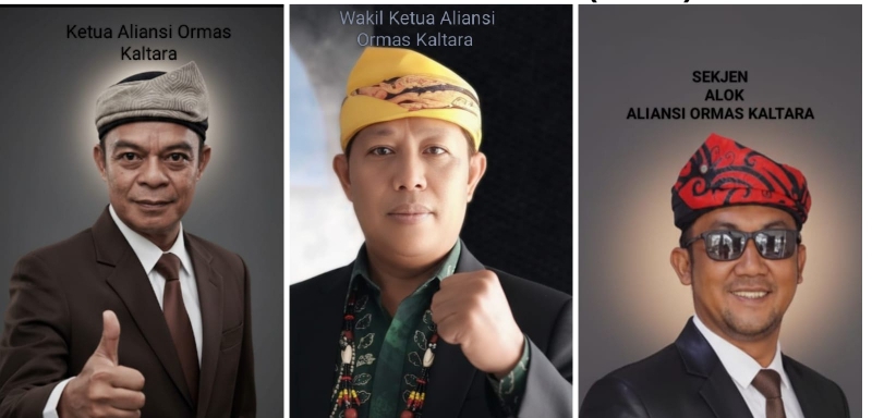 Ketua, Wakil Ketua, dan Sekjen Aliansi Ormas Kaltara.
