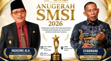 Dua Pemimpin Daerah Kaltara Raih Penghargaan Nasional di Anugerah SMSI 2026